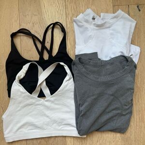 Lululemon Bundle Swiftly Athletic T Shirt Energy Bra Long Sleeve Size 4 Small
